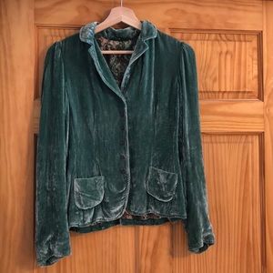 Elie Tahari Green Velvet Blazer